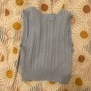 Tilly's Cable Knit Shrunken Blue Sweater Vest Photo 3