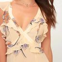 ASTR the Label Milanin Peach Floral Backless Ruffle Midi Dress Photo 2