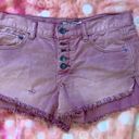 Free People Pink Button Jean Shorts Photo 0