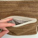 Brighton  Cream & Tan Raffia Leather Shoulder Tote Bag Purse Photo 5