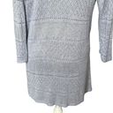 Croft & Barrow Pointelle Open Front Catdigan Sweater Women’s Size M Gray Photo 4