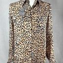 L'AGENCE L’AGENCE Cheetah Print Long Sleeve Silk Top Size XS Photo 0