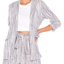 Amuse Society Blue And Cream Striped Blazer Photo 0