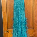 Jovani Blue Feather Dress Photo 0