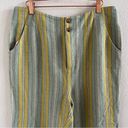 Soft Surroundings  Womens Caldera Striped Linen Blend Cropped Pants Boho 12 Photo 2