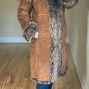 Wilson’s Leather Wilson's Penny Lane brown suede coat long jacket faux fur mixed colors small Photo 1