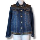  Embellished Denim Jacket Women's Size Small (Chico's 0) Photo 0