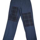 J.Crew  Slouchy Boyfriend Chino Navy Blue Plaid Patchwork Flannel 26 Pleated Photo 1