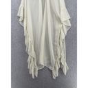 David & Young  Women's Coverup Open Front Solid White Sheer One Size Photo 10