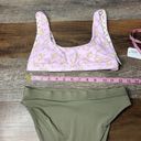 Daisy NWT Dippin 's Bikini 2 Piece High Waist Taupe Bottoms Pink Floral Top Small Photo 3