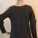 Zenana Grey Cold Shoulder Top Photo 1