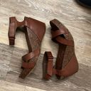 blowfish  Brown Faux Leather Cork Wedge Sandals Size 9 Photo 8