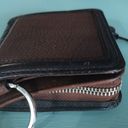 Brighton  brown leather wallet Key ring Silver embellishments Zippered pocket Photo 3