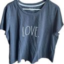 Rae Dunn  Black Crop Crewneck Shirt LOVE Size 2XL GUC #0950 Photo 0