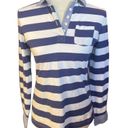 Tommy Hilfiger  Vintage Women's Long Sleeve Blue Stripe Half Buttoned Shirt Size Photo 0