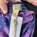 True Craft NWT  Purple and Navy Tie Dye Blouse Photo 3