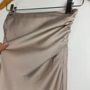 ZARA NWT  Satin Midi Skirt Sz XS Champagne Ruched Pleated High Rise Waist Photo 8