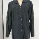 Harvé Benard Harve Benard,18W, Black Linen Blend Shirt, long sleeve button front blouse, $23 Photo 8