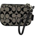 Coach  Black and Gray Signature Canvas Wristlet Photo 1