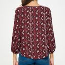 West Kei  Veronica Burgundy Snake Tie Front Blouse Size Small Photo 1