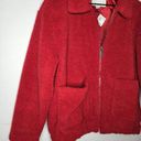 American Eagle  Sherpa Style Bomber Jacket in Red Size Small Oversized Photo 2