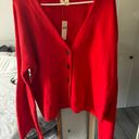 Anthropologie NWT  Moth Bell Sleeve Red Cardigan Photo 3