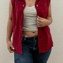 Coldwater Creek - Deep Red Velvety Leather Vest Photo 0