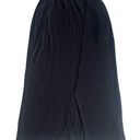 Downeast Black Remy Asymmetrical Elastic Pull On Ribbed Front Slit Midi Skirt Photo 0