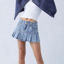 PacSun Lowrise Pleated Mini Skirt Denim Photo 1