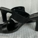 Paul Green  Sandals 6.5‎ Block Heel Black Leather Open Toe Slip On Shoes Handmade Photo 9