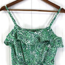 Tommy Hilfiger  Womens S Paisley Ruffled Tank Top Green Blue Preppy Boho Feminine Photo 2