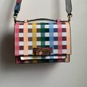 Zac Posen ZAC  Earthette Mini Accordion Multicolored Gingham Leather Crossbody Photo 1