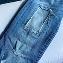 Bebe  Distressed Patched Blue Jeans Sz 27 Photo 2