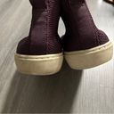 Rothy's  The Chelsea Berry Lattice Fabric High Top Sneaker Slip On Boots Size 8.5 Photo 5