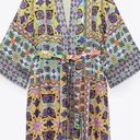 ZARA  Satin Effect Printed Belted Kimono Robe Photo 3