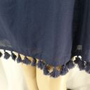 The Loft "" BLUE GEO EMBROIDERED TASSEL TRIM BOHO SWING COASTAL DRESS SZ: M NWT Photo 5