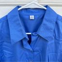 Peck & Peck  Women Wrinkle Free 100% Cotton Blouse Deep Blue 12 Photo 5