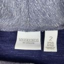 Chico's  Weekends Sweatshirt Sweater Size Large 2 Gray Pullover Cowl Neck 22"X26" Photo 4