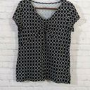 Merona  Black‎ & White Print Top Stretch Size L - #675 Photo 0