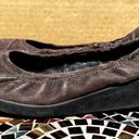 FitFlop  Snake Embossed Ballerina Flat F-Pop Slip On Casual Leather Brown 41 10.5 Photo 2