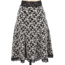 CAbi  Skirt Black White Elastic Lace Floral Embroidered Size S Small Stretch Photo 1