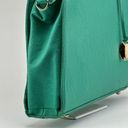 Lux teal hard bottom and side shoulder bag gold accent Photo 6