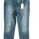 Good American Good Classic Distressed Jean Indigo Size 6/28 High Rise Womens NWT Photo 0