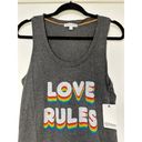 P.J. Salvage  Womens Love Rules Charcoal Pajama Sleep Tank Top Size Medium New Photo 3