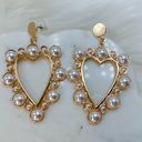 Nordstrom gold pearl heart earrings Photo 4