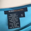 BCBGMAXAZRIA  Women’s Silk Y2K Style Drape Sides Multi Blue Cowl Neck Tank Top Photo 5