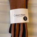 Calvin Klein  Leather Touchscreen Gloves Brown Black Quilted Small NEW Photo 0