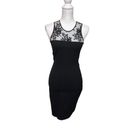 Michelle Mason  Womens Lace Inset Mini Bodycon Dress Sleeveless Size Small Photo 2