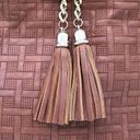 Big Buddha  Top Handle Tote Bag Basketweave Texture Brown Boho Tassel Travel Photo 8