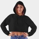 AS Revival Black Cropped Hoody Long Sleeve Sweatshirt Top S NEW Photo 1